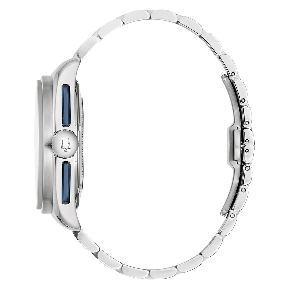 Bulova Heritage Lunar Pilot 43.5mm Chronograph White & Blue Dial Bracelet Watch image number 4