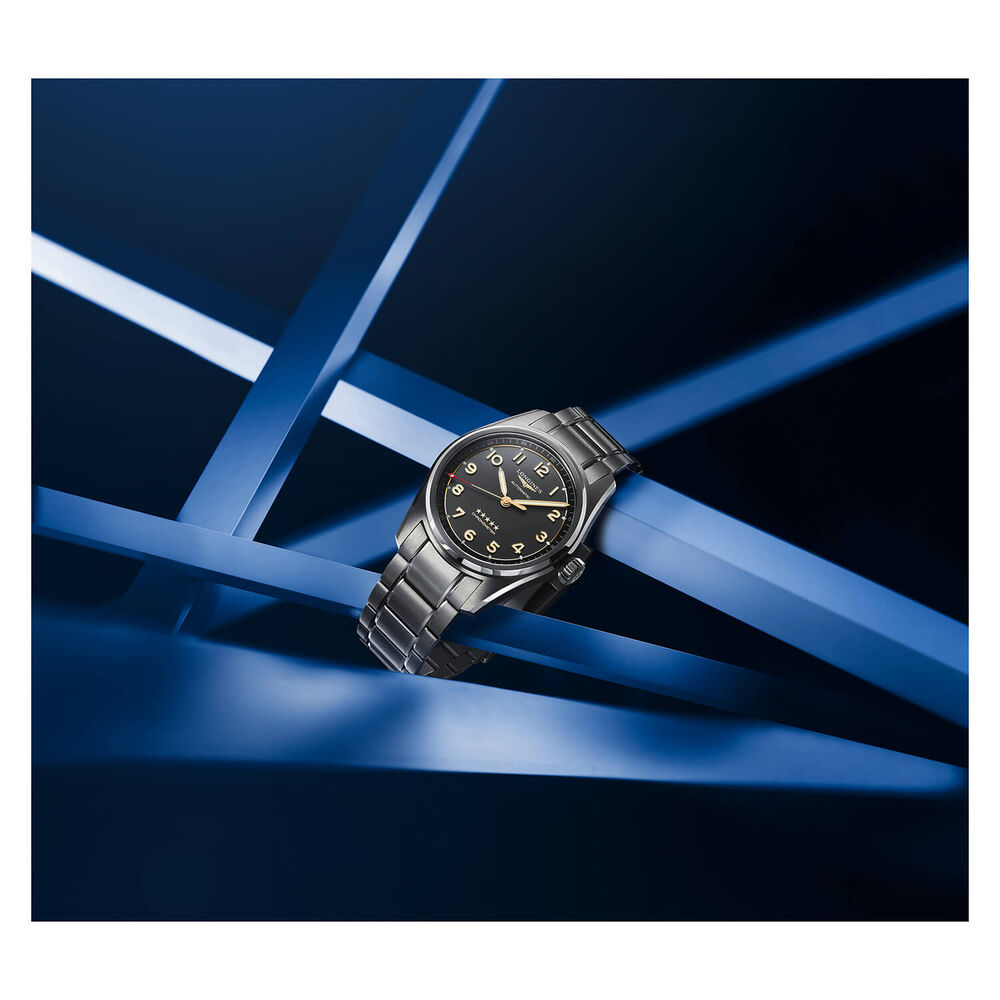Longines Spirit 40mm Automatic Grey Dial Titanium Case Bracelet Watch image number 8