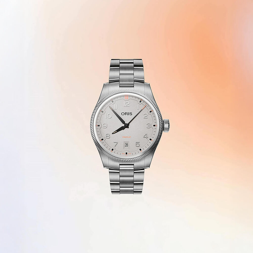 Oris ProPilot Date 41mm Chalk Dial Stainless Steel Bracelet Watch image number 4