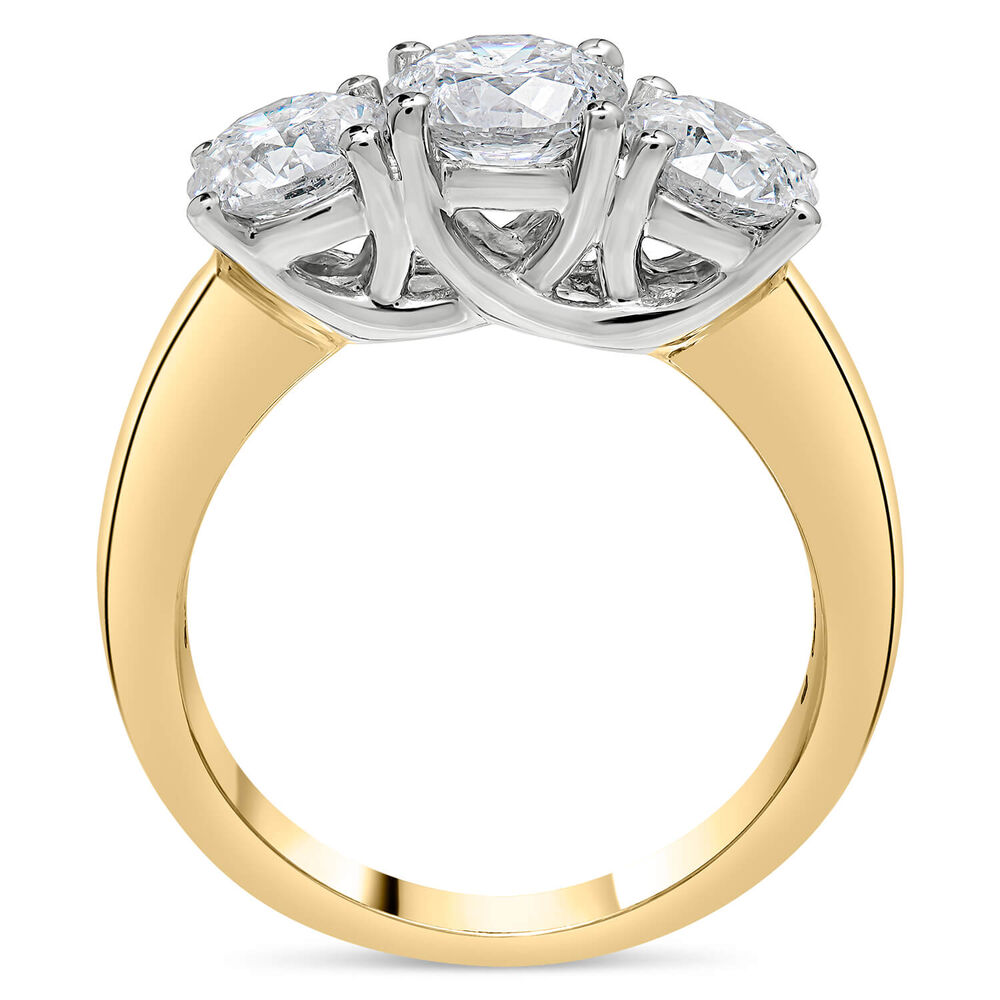 Romantic ladies 18ct gold, 2.00 carat diamond three stone ring image number 2