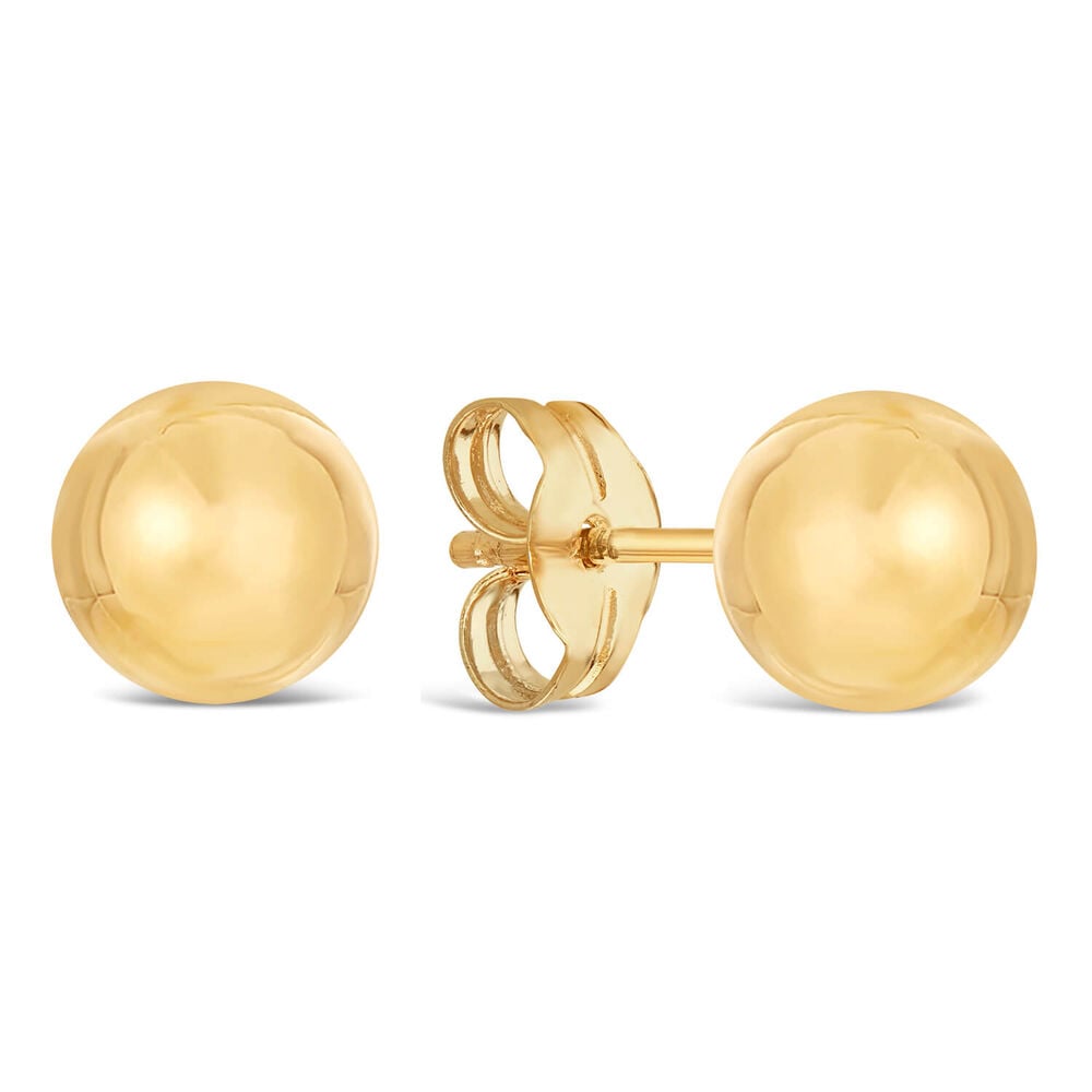 9ct Yellow Gold 6mm Polished Ball Stud Earrings image number 1