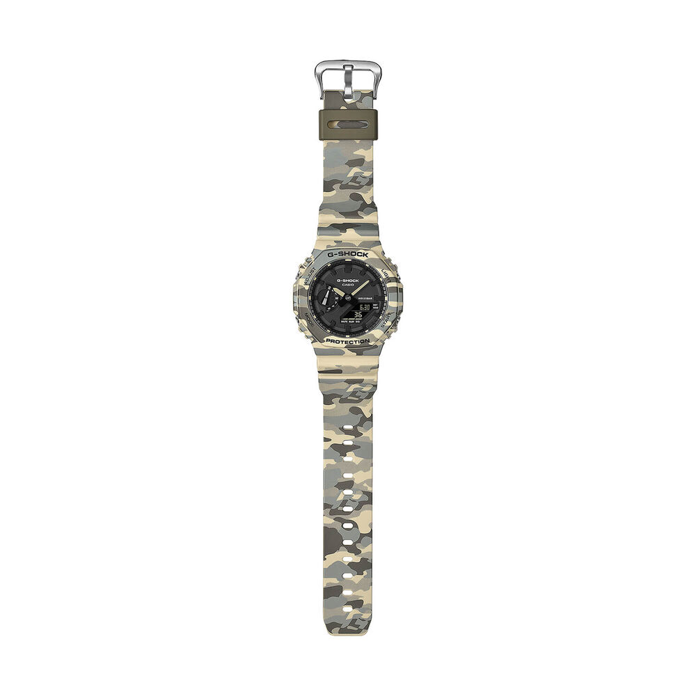 G-SHOCK Classic GA-2100 Series 48.5mm Black Dial Beige & Gray Camouflage Resin Strap Watch