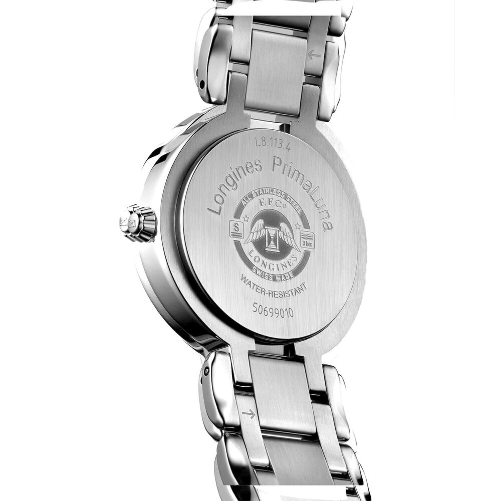 Longines Primaluna 30mm Blue Dial Diamond Dot Steel Bracelet Watch image number 4