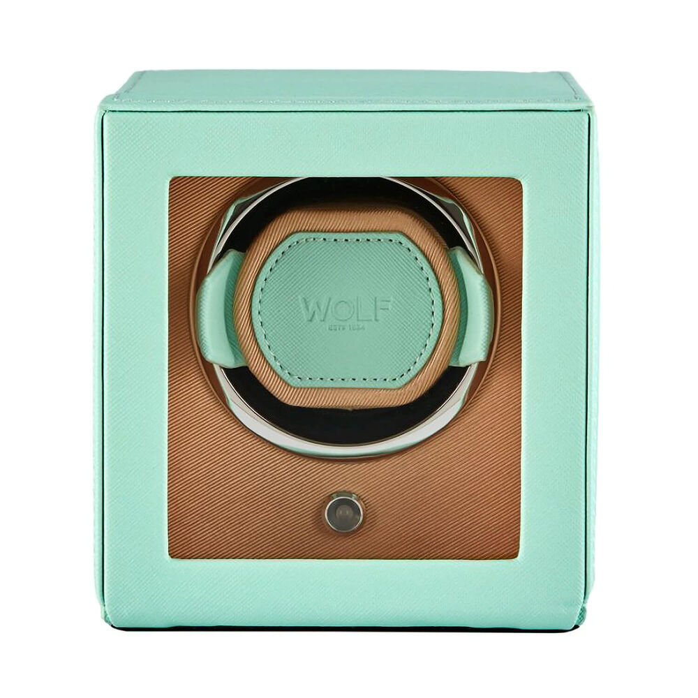 WOLF Cub Seltzer Mint & Peach Single Watch Winder With Cover