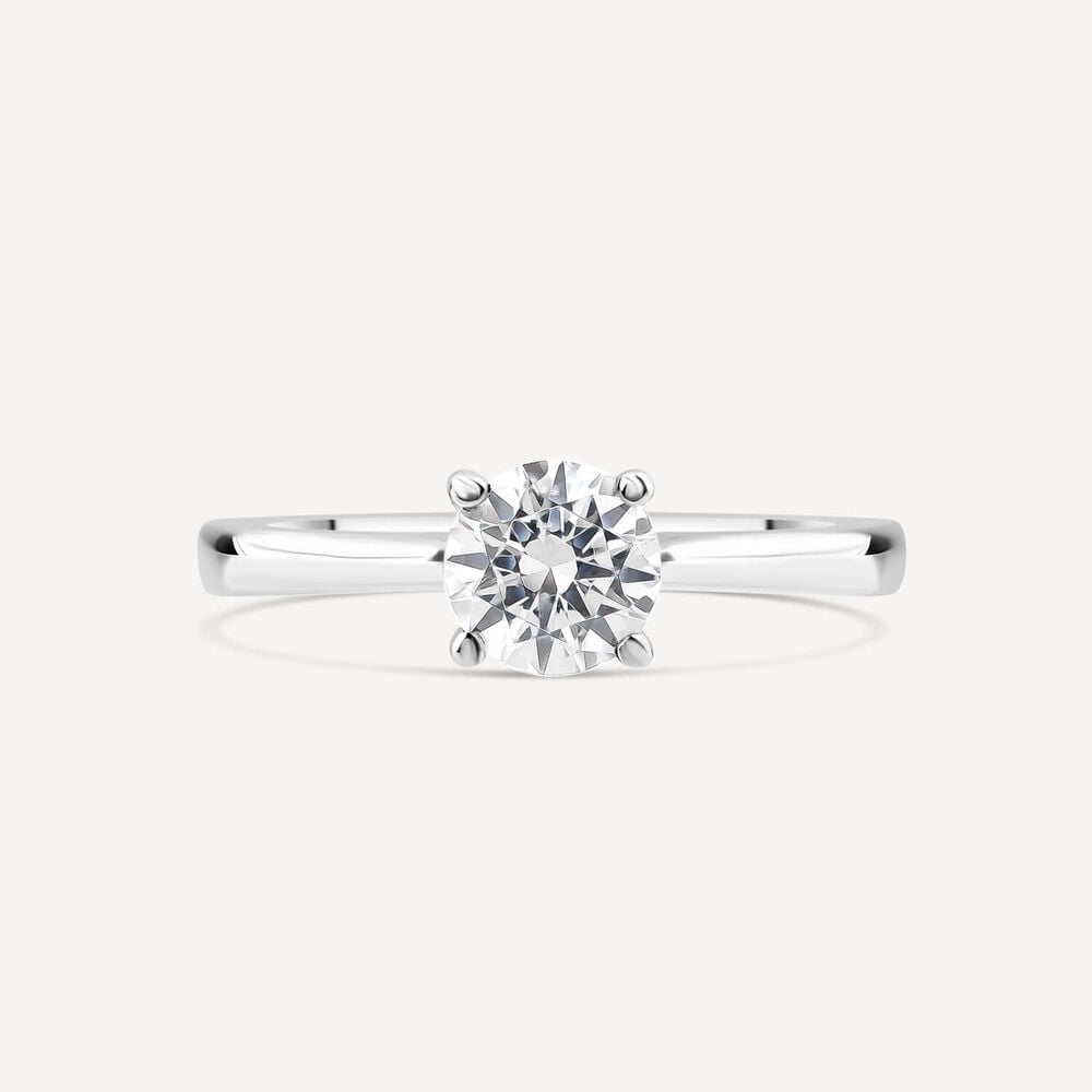 Platinum 1.00ct Round Brilliant Diamond Four Claw Solitaire Ring