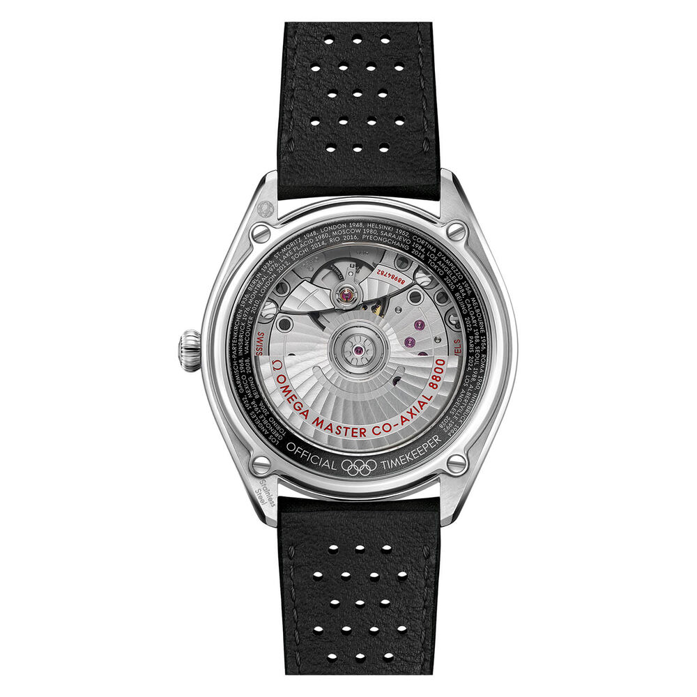 Omega Limited Edition Official Olympic Black Leather Men's Watch image number 2
