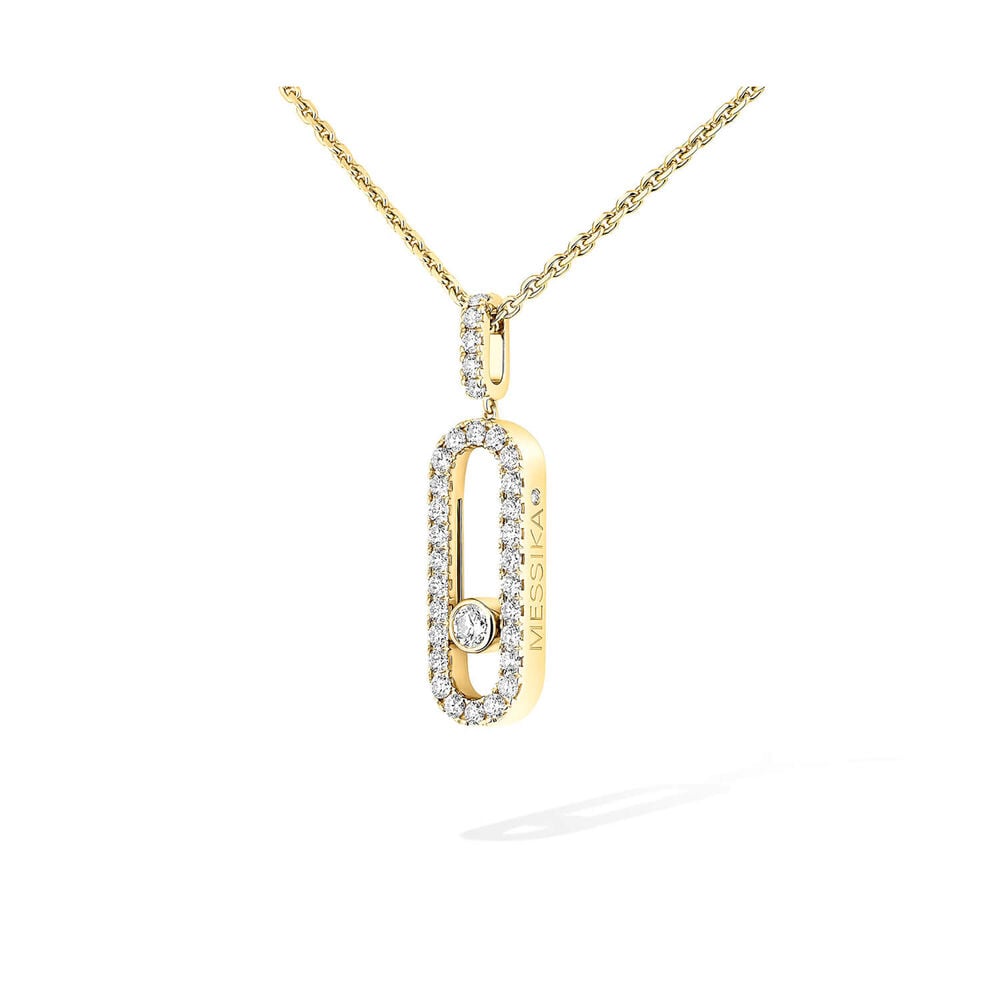 Messika Move Uno Pave LM 0.35ct Diamond Yellow Gold Necklace image number 1