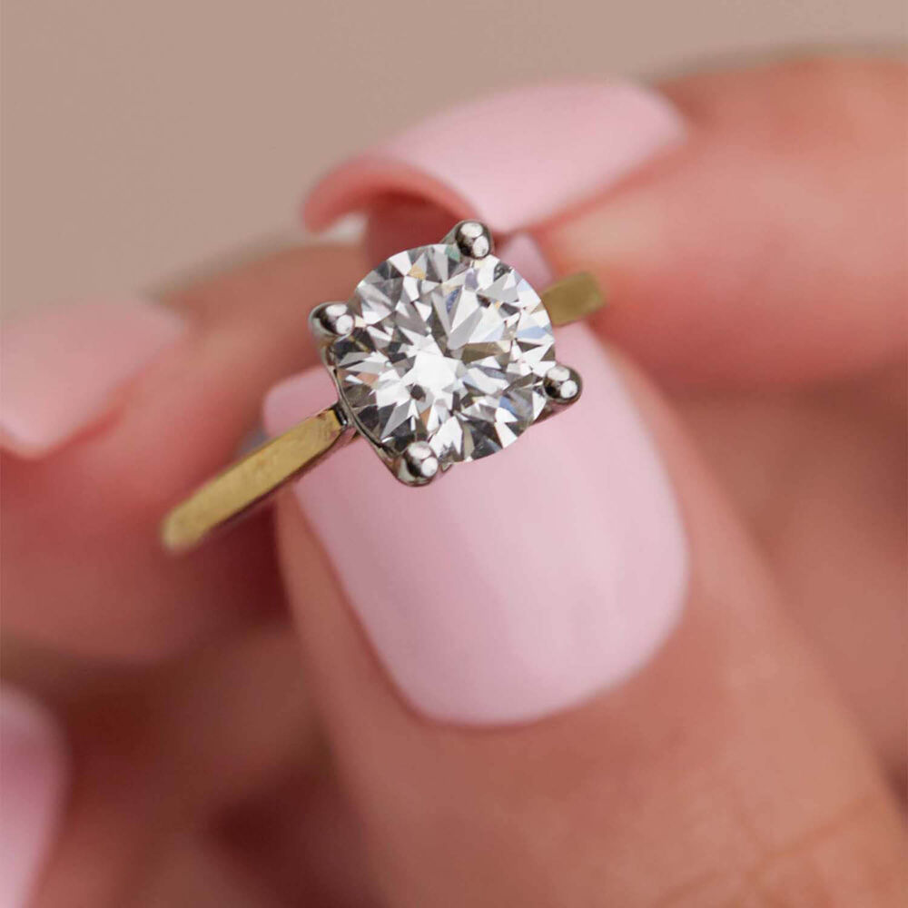 Born 18ct Yellow Gold 2.00ct Lab Grown Round Solitaire Diamond Ring image number 6