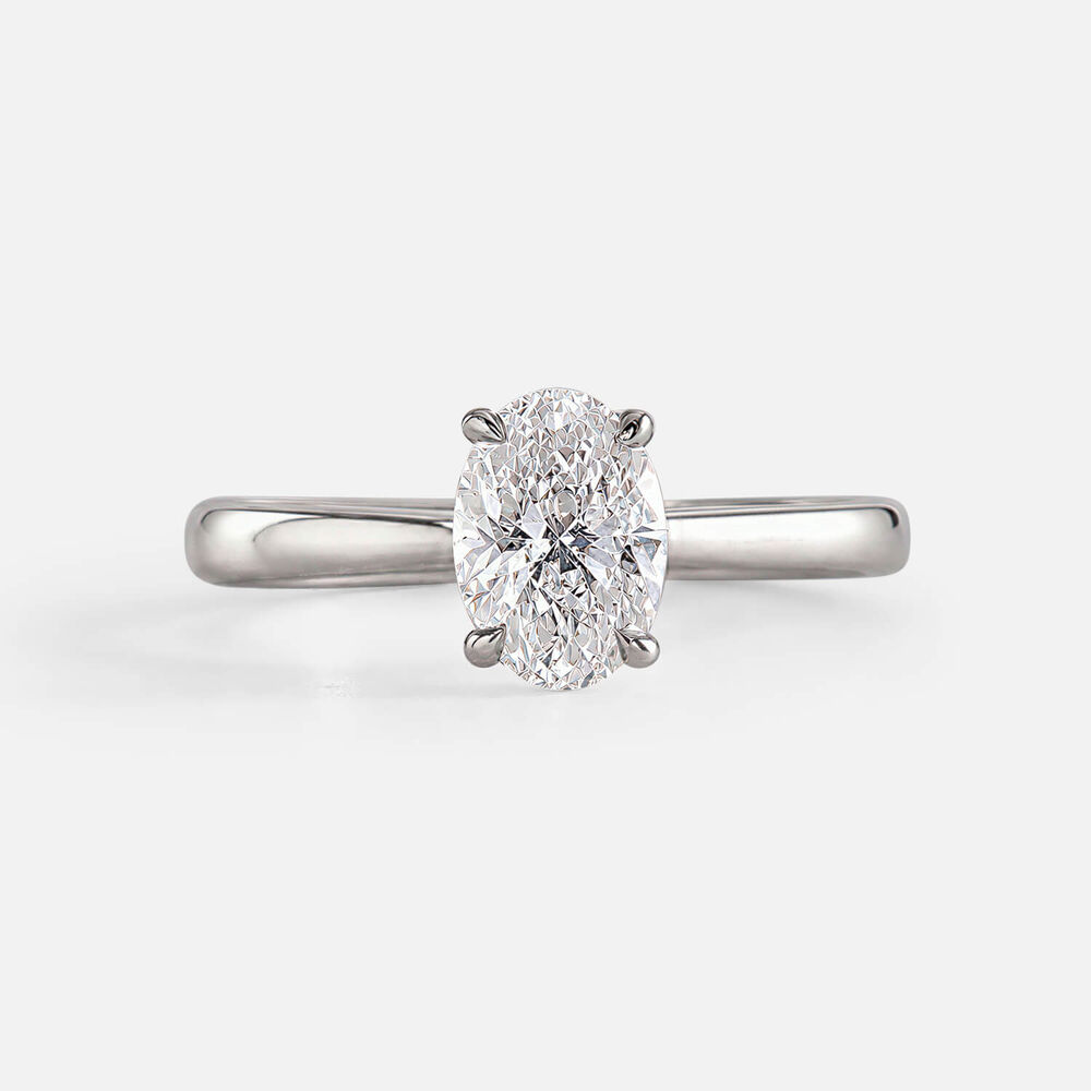 Platinum 1.00ct Oval Diamond Solitaire Ring
