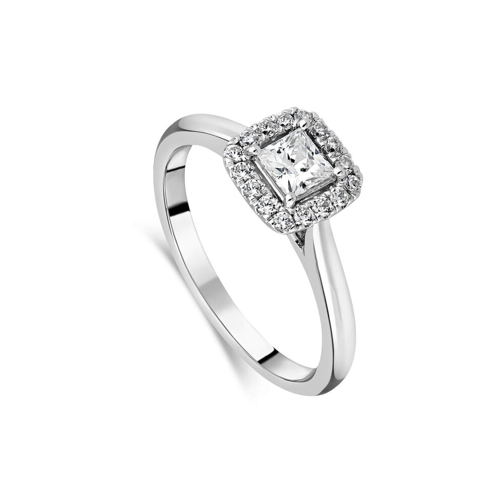 Platinum Orchid Setting Princess Halo Ring image number 0