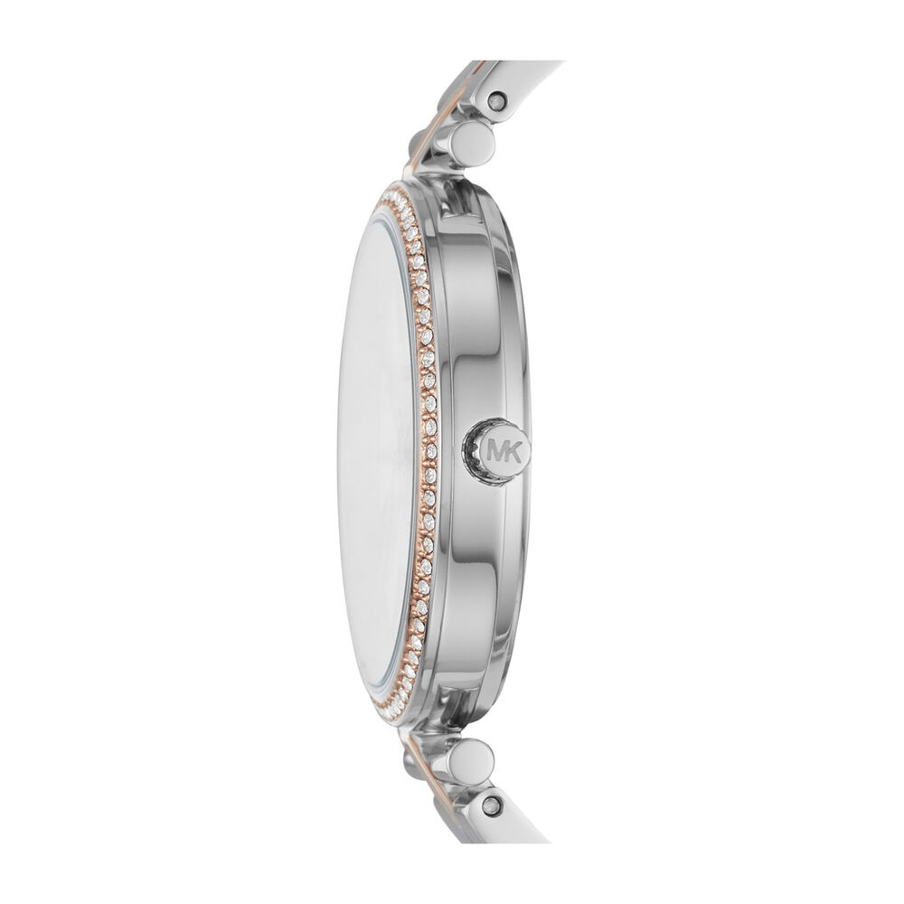Michael Kors Maci 34mm Mother Of Pearl Dial Steel & Rose Gold Case Bracelet Watch