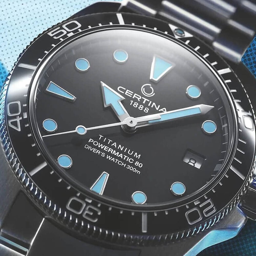Certina DS Action Diver 38mm Grey Dial Titanium Bracelet Watch