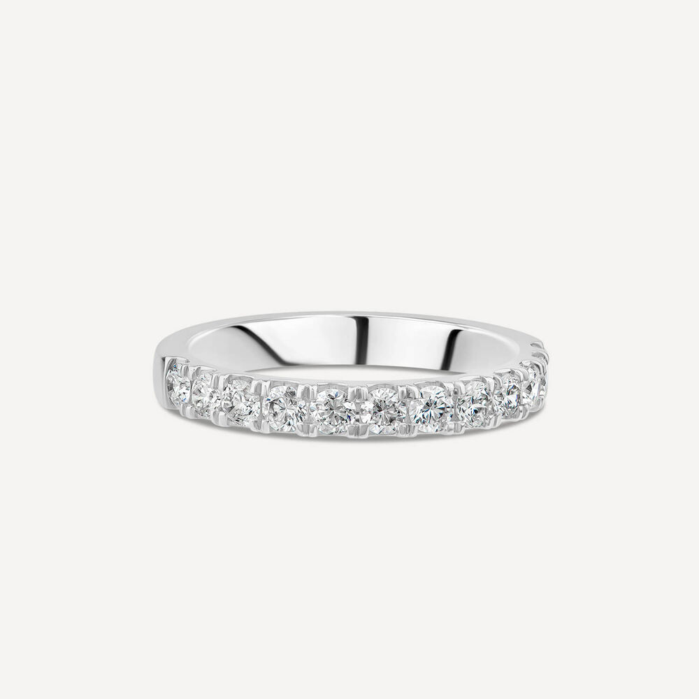 9ct White Gold 2.5mm 0.45ct Diamond Split Claw Wedding Ring- (Special Order) image number 2