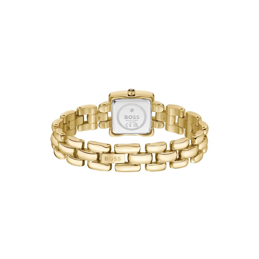 BOSS Violet 21mm Black Dial Gold Tone Steel Bracelet Watch