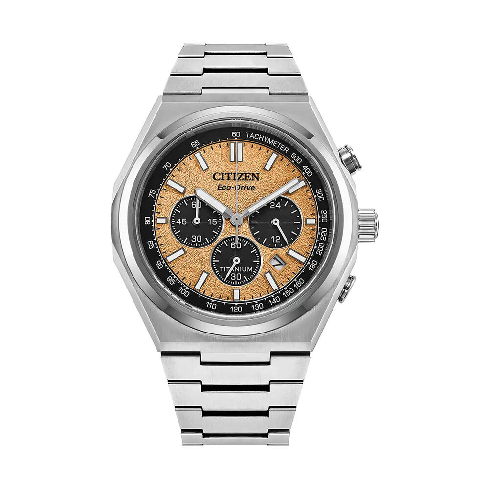Citizen Zenshin Chrono Super Titanium™ 42mm Salmon Dial Bracelet Watch