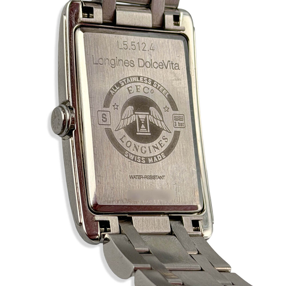Pre-Owned Longines Elegance DolceVita 23.30x 37mm Silver Dial Blue Detail Bracelet Watch