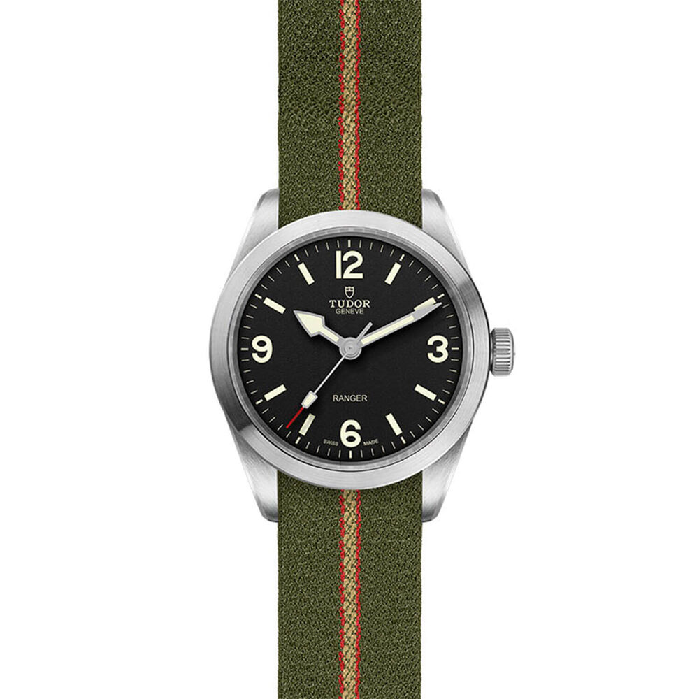 TUDOR Ranger 39mm Black Dial Green Strap Watch image number 1