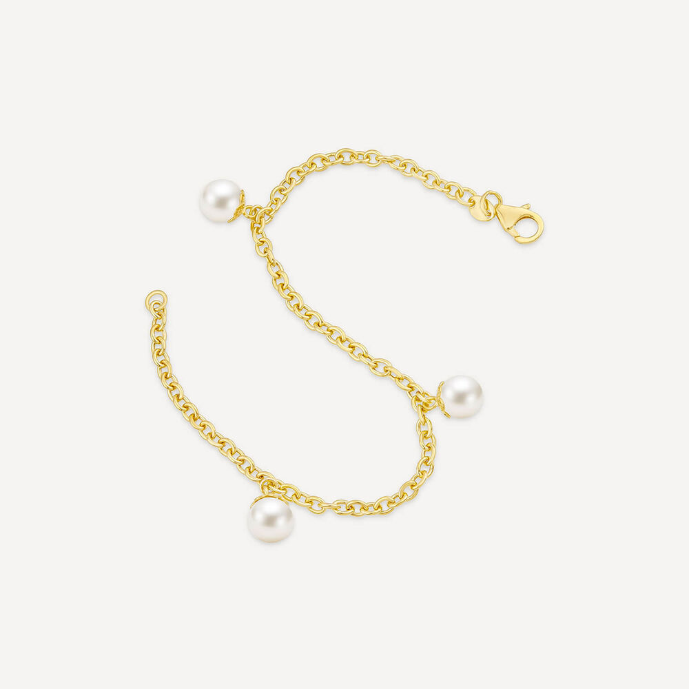 9ct Yellow Gold 8mm Pearl T-Bar Bracelet