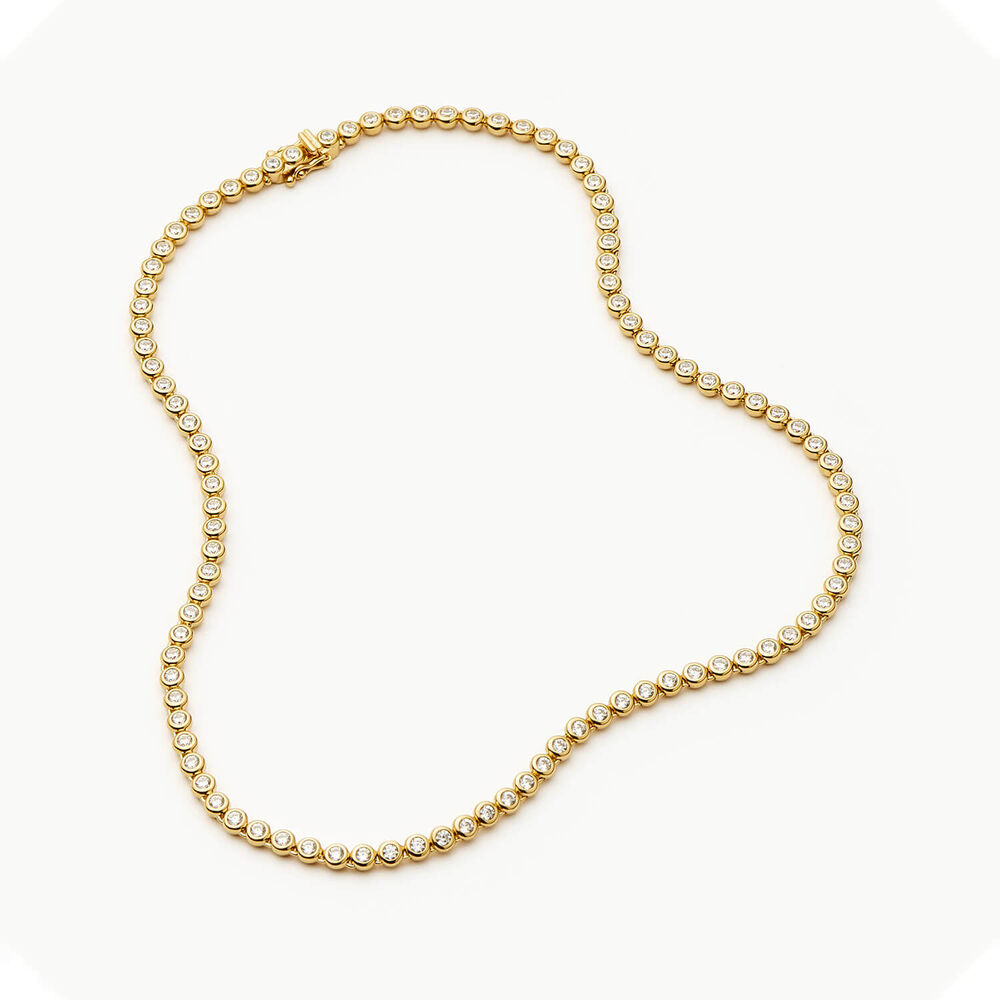Missoma 18ct Gold Plated Brass Tennis Round Cubic Zirconia Necklace