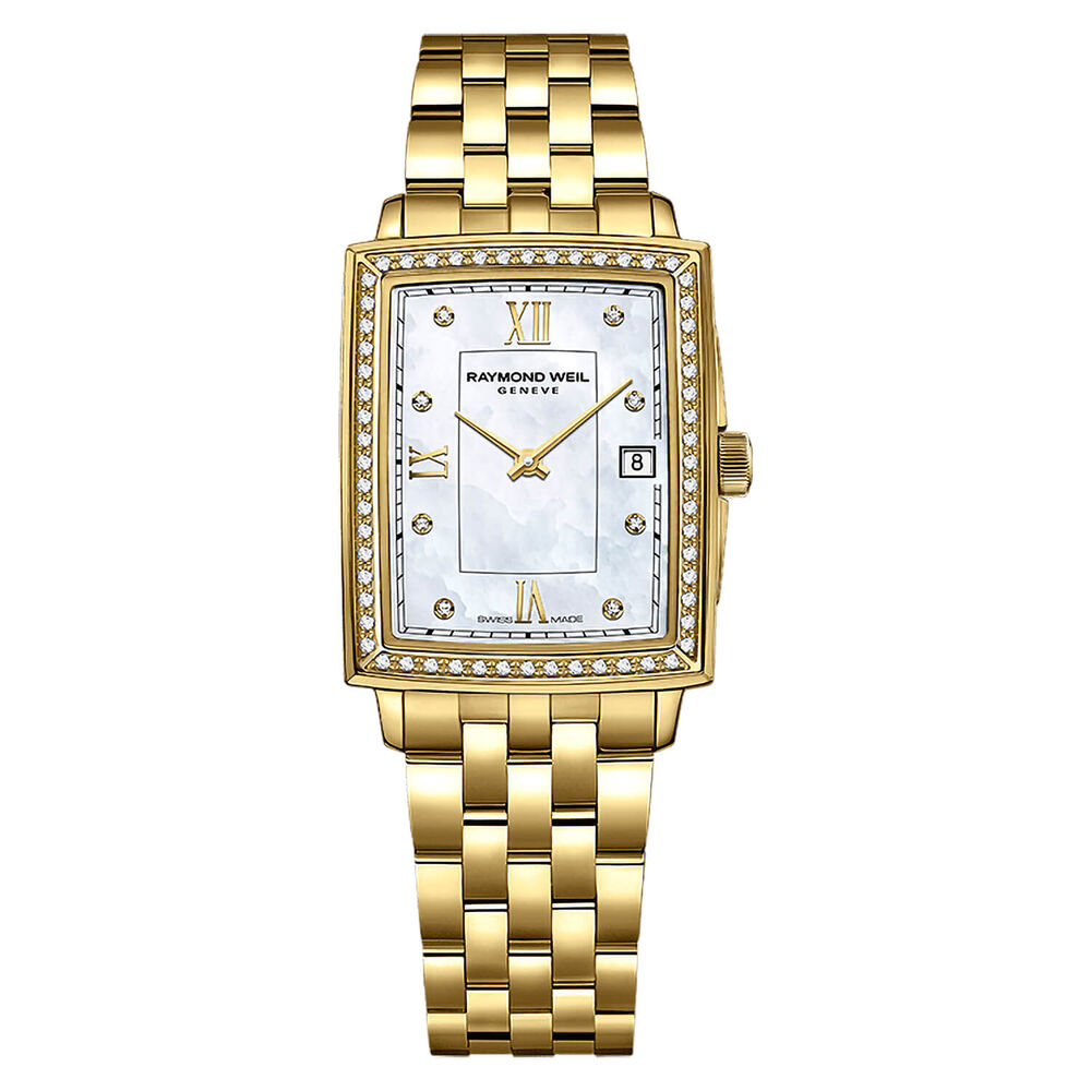 Raymond Weil Toccata 23x34mm Quartz Mother of Pearl Dial Steel & Yellow Gold PVD Bracelet Watch