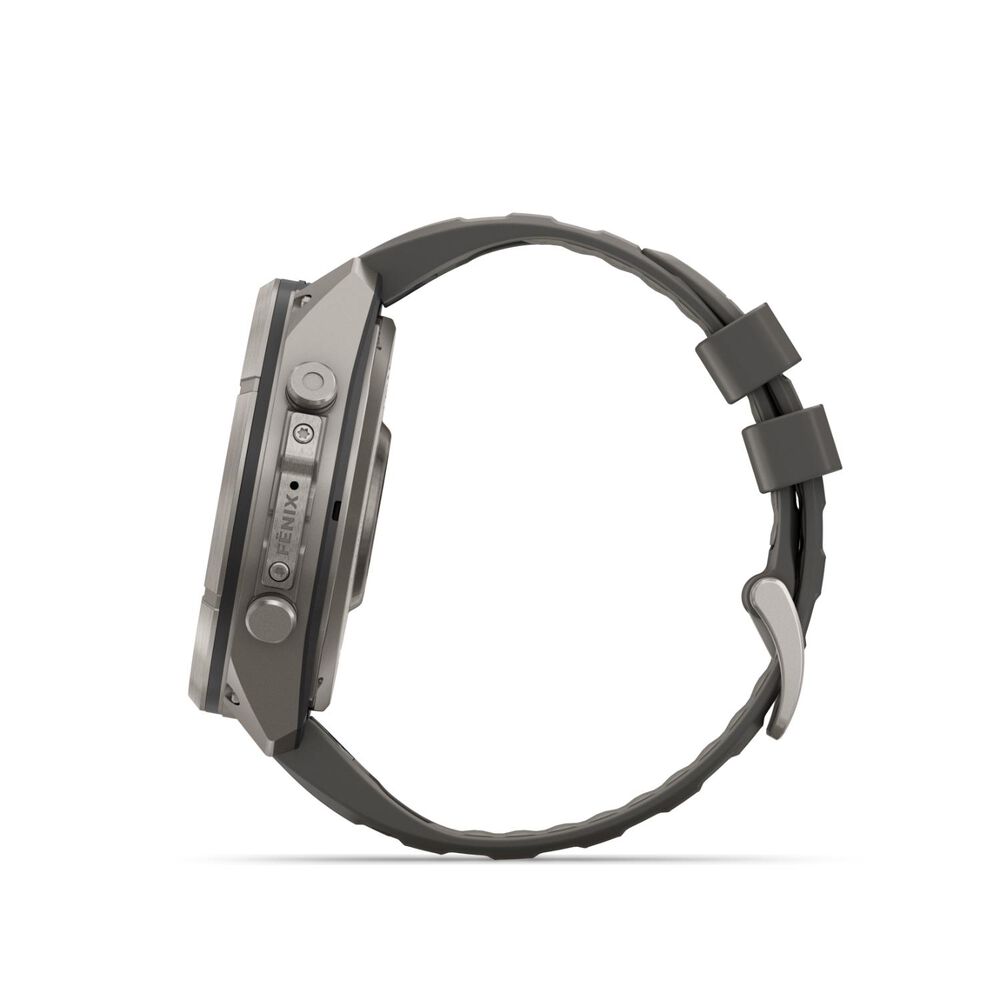 Garmin fenix 9 Pro Solar 51mm Titanium Pebble Grey Silicone Strap Watch