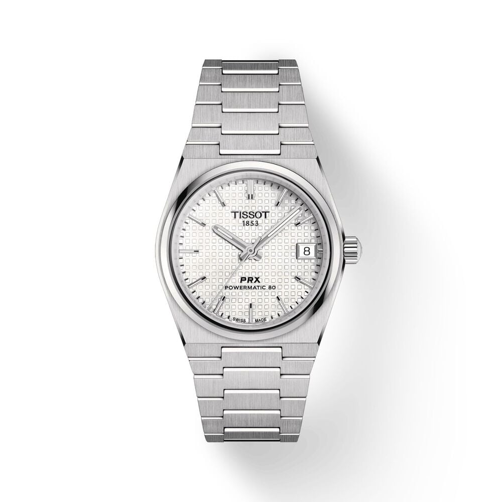 Tissot PRX Automatic 35mm White Mother of Pearl Dial Steel Case Bracelet Watch image number 0