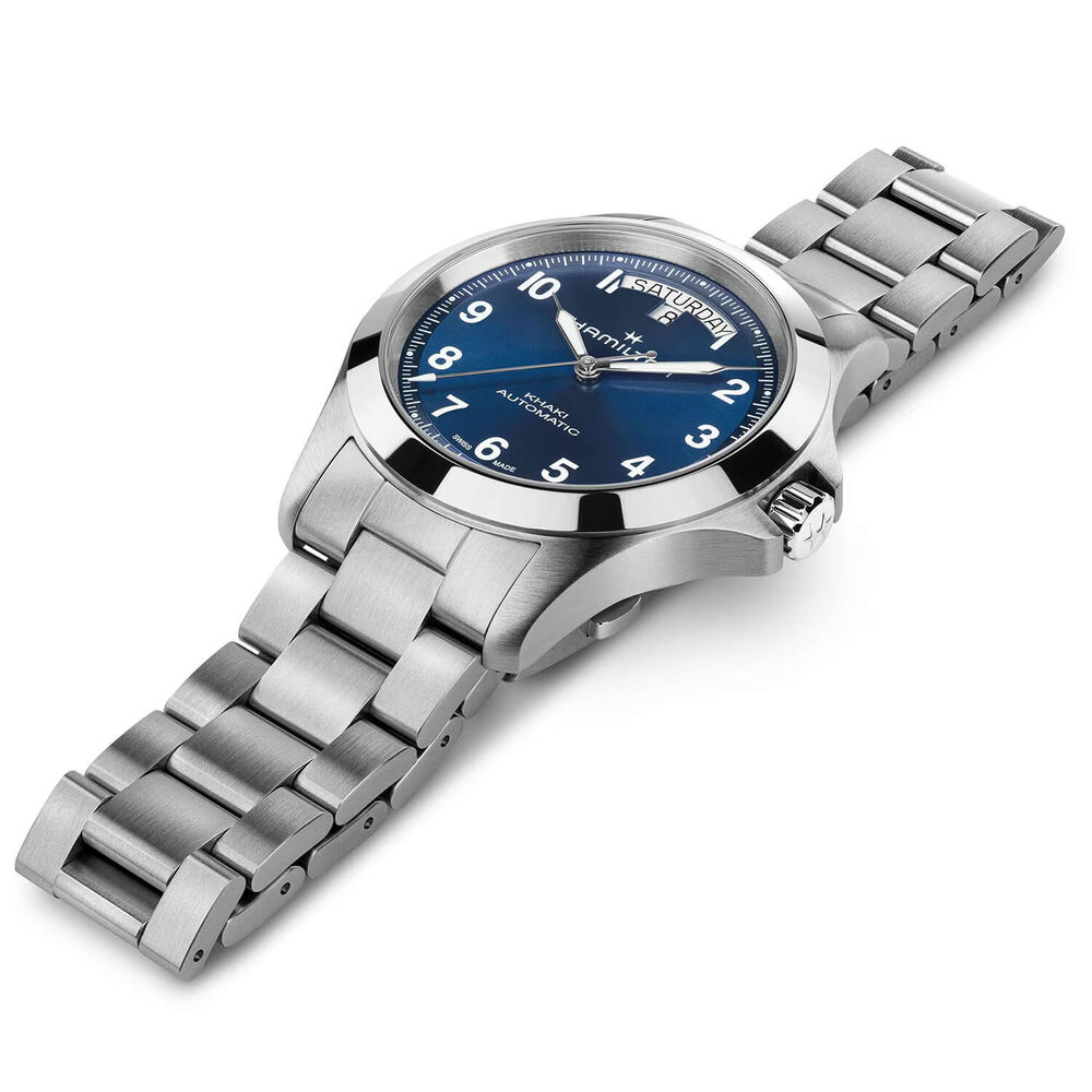Hamilton Khaki Field King Day-Date 40mm Blue Dial Steel Bracelet Watch
