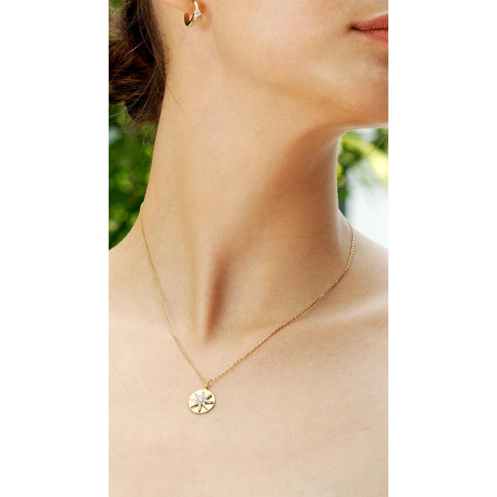 CARAT* London Sora Yellow Gold Vermeil Star & Disc Necklace image number 2