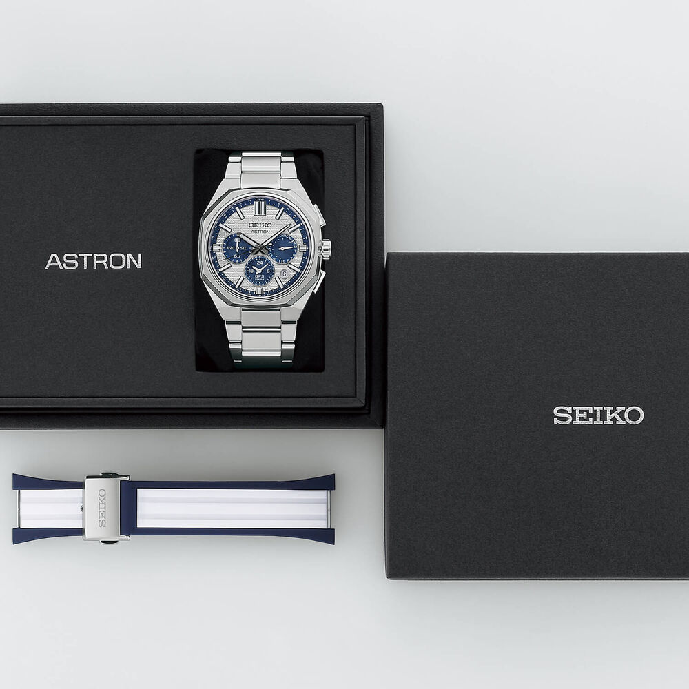 Seiko 145th Anniversary Astron GPS Solar 5X63 White-Silver Dial Titanium Bracelet Watch