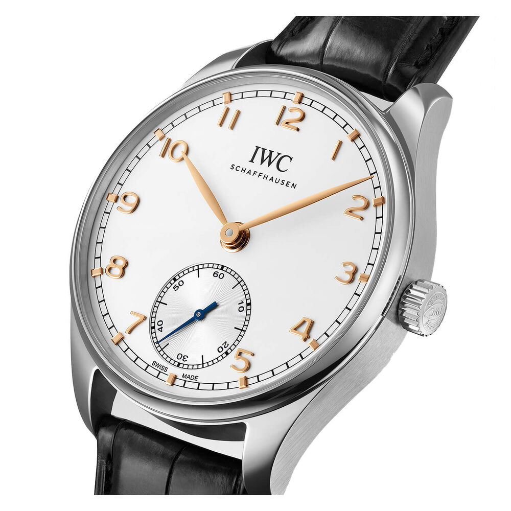 IWC Schaffhausen Portugieser Automatic 40 Silver Dial Black Strap Watch image number 3