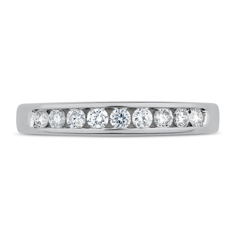 9ct White Gold 0.25ct Diamond Nine Stone Channel Ring image number 1