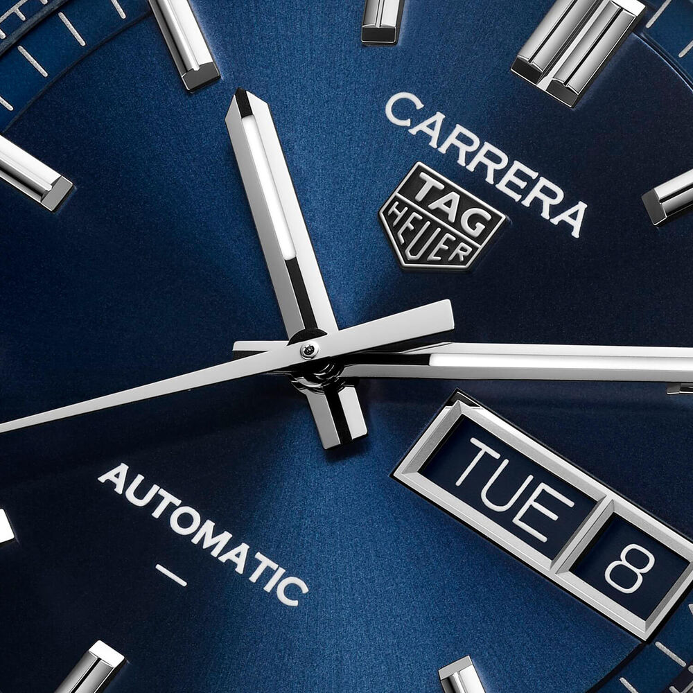 TAG Heuer Carrera Day-Date 41mm Blue Dial Stainless Steel Bracelet Watch image number 3
