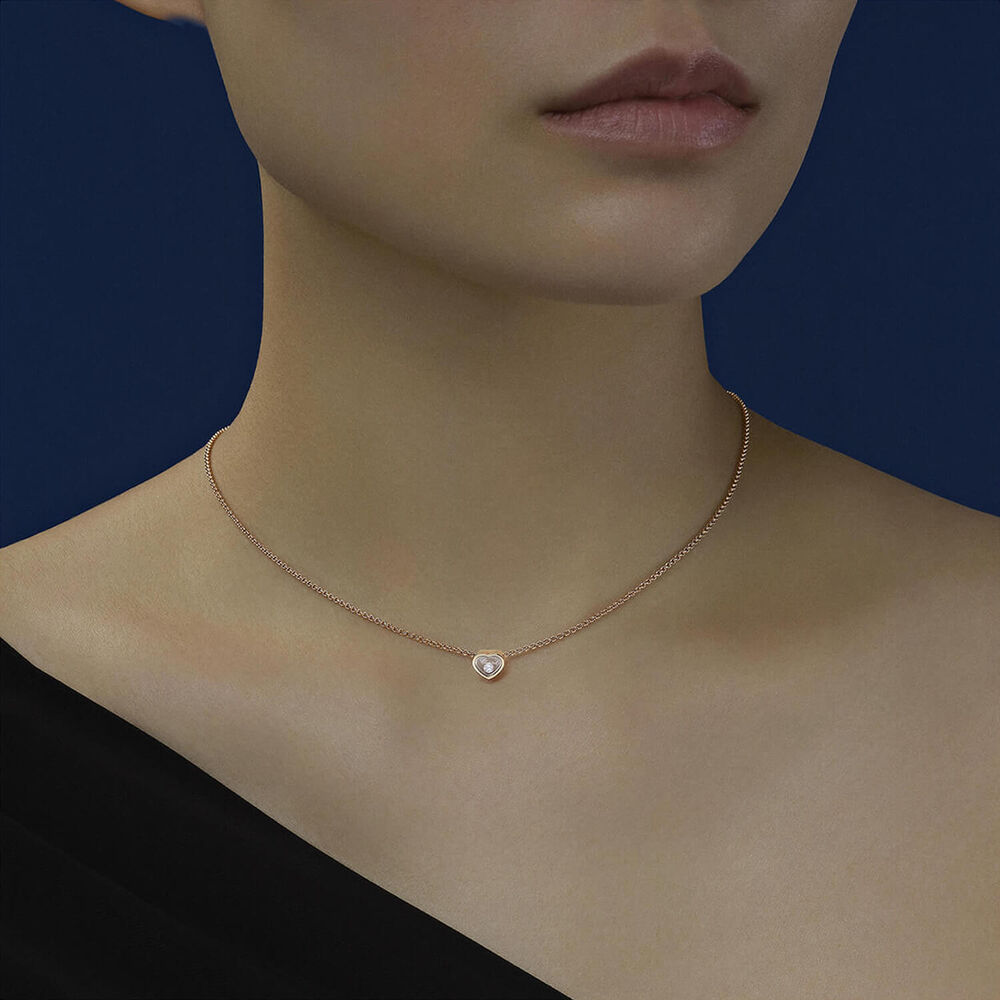 Chopard Happy Hearts 0.05ct Diamond 18ct Rose Gold Necklace