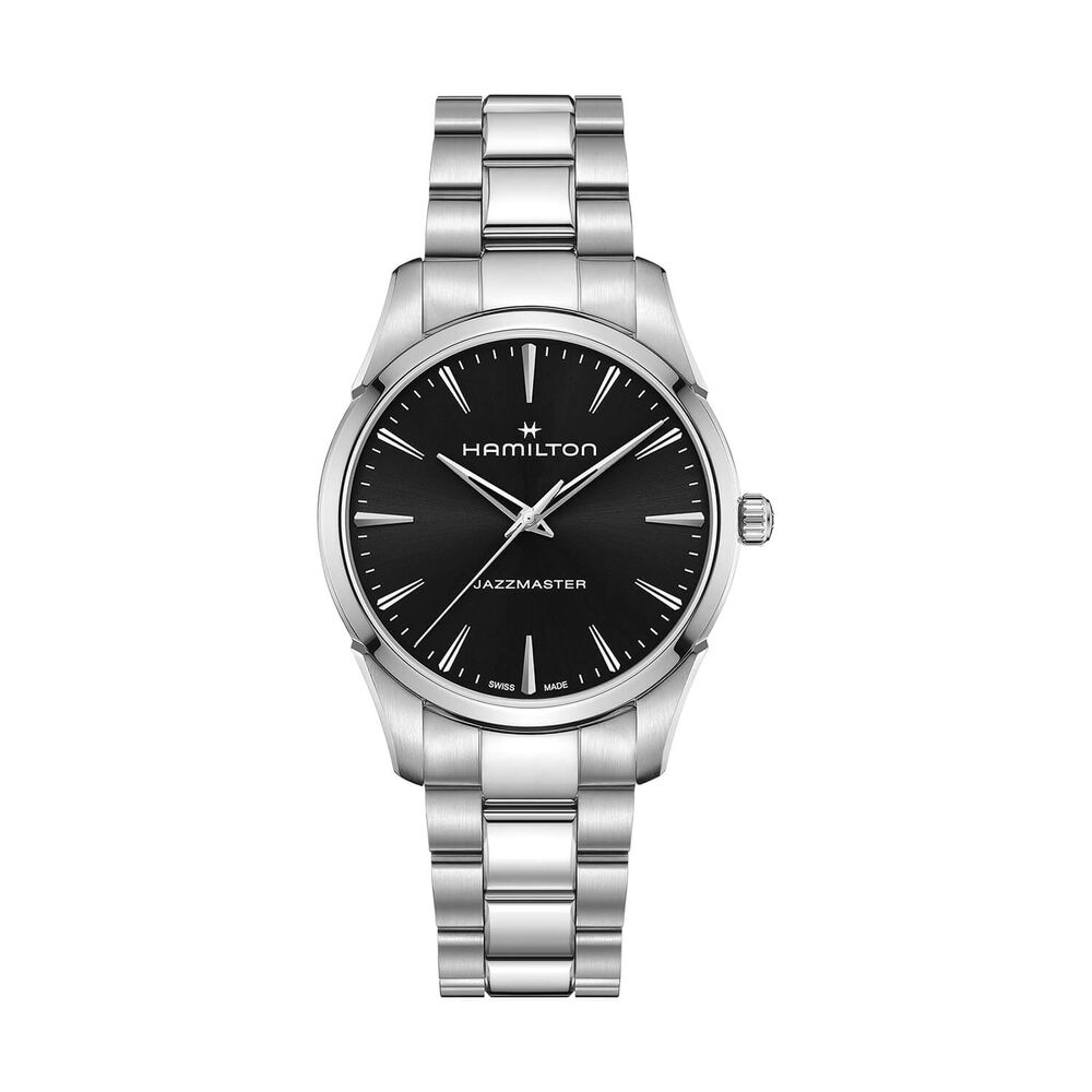 Hamilton Jazzmaster Quartz 40mm Black Dial Steel Bracelet Watch