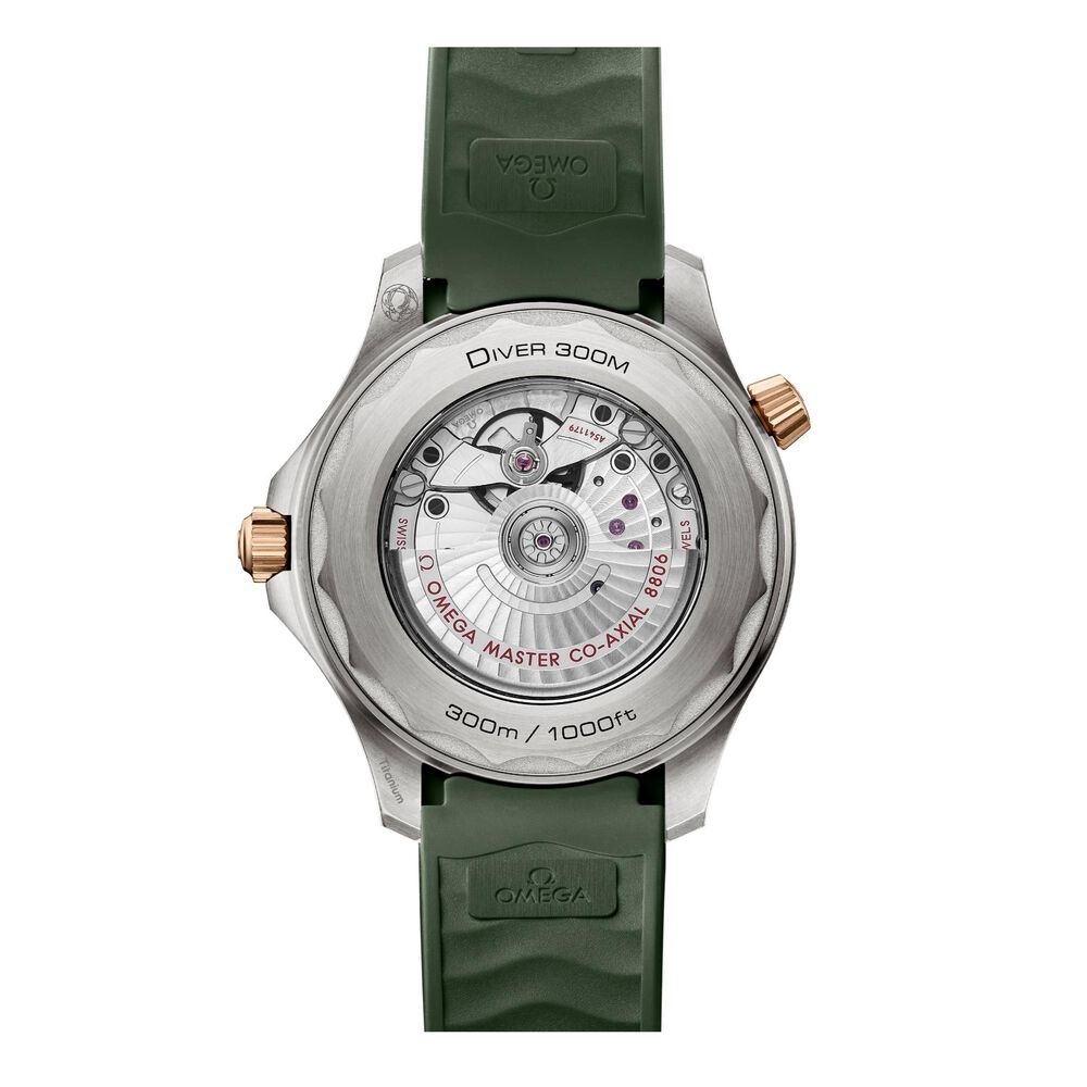 OMEGA Seamaster Diver 300M 42mm Green Dial Bronze Gold Titanium Case Rubber Strap Watch image number 2