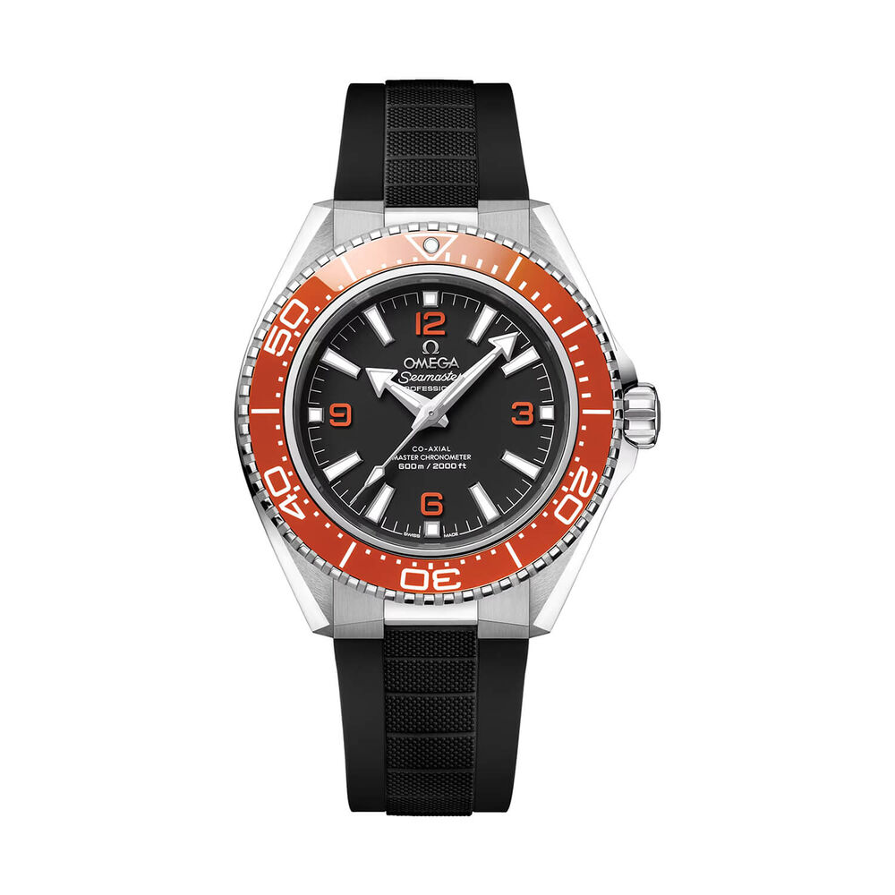 OMEGA Seamaster Planet Ocean 600M 42mm Black Dial Orange Bezel Rubber Strap Watch