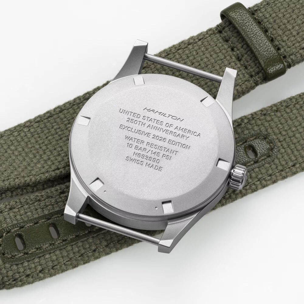 Hamilton Khaki Field Mechanical 36mm Black Dial Green Textile Strap Watch