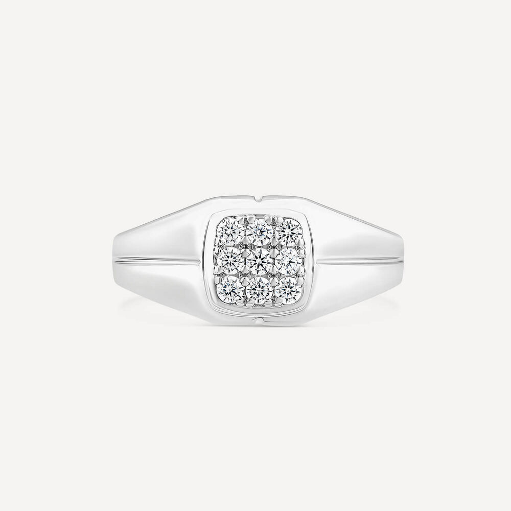Sterling Silver Cubic Zirconia Set Signet Ring