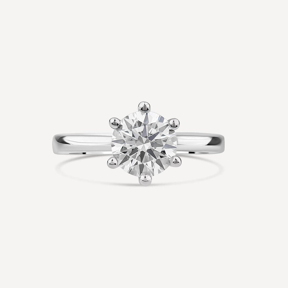 Born Platinum 1.50ct Round Lab Grown Diamond 6 Claw Set Solitaire Ring