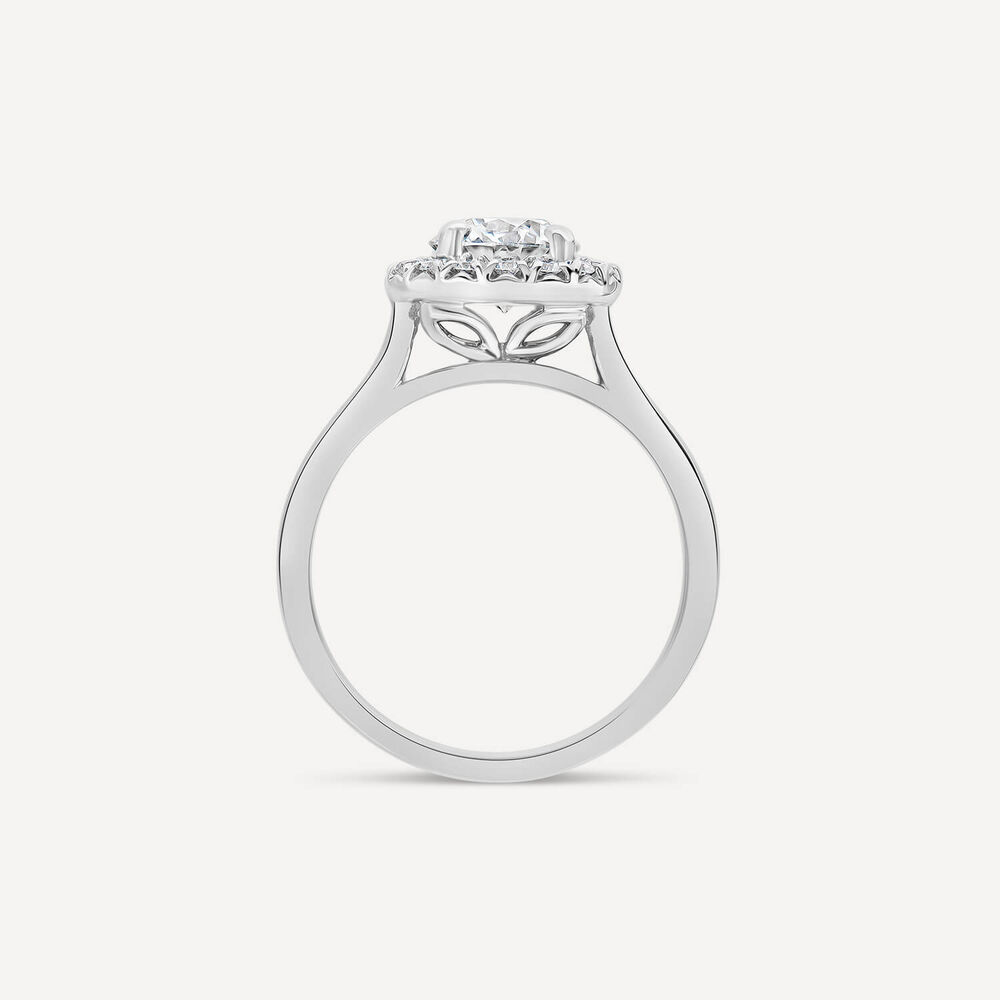 Born Platinum 1.41ct Lab Grown Round Halo Diamond Ring image number 1