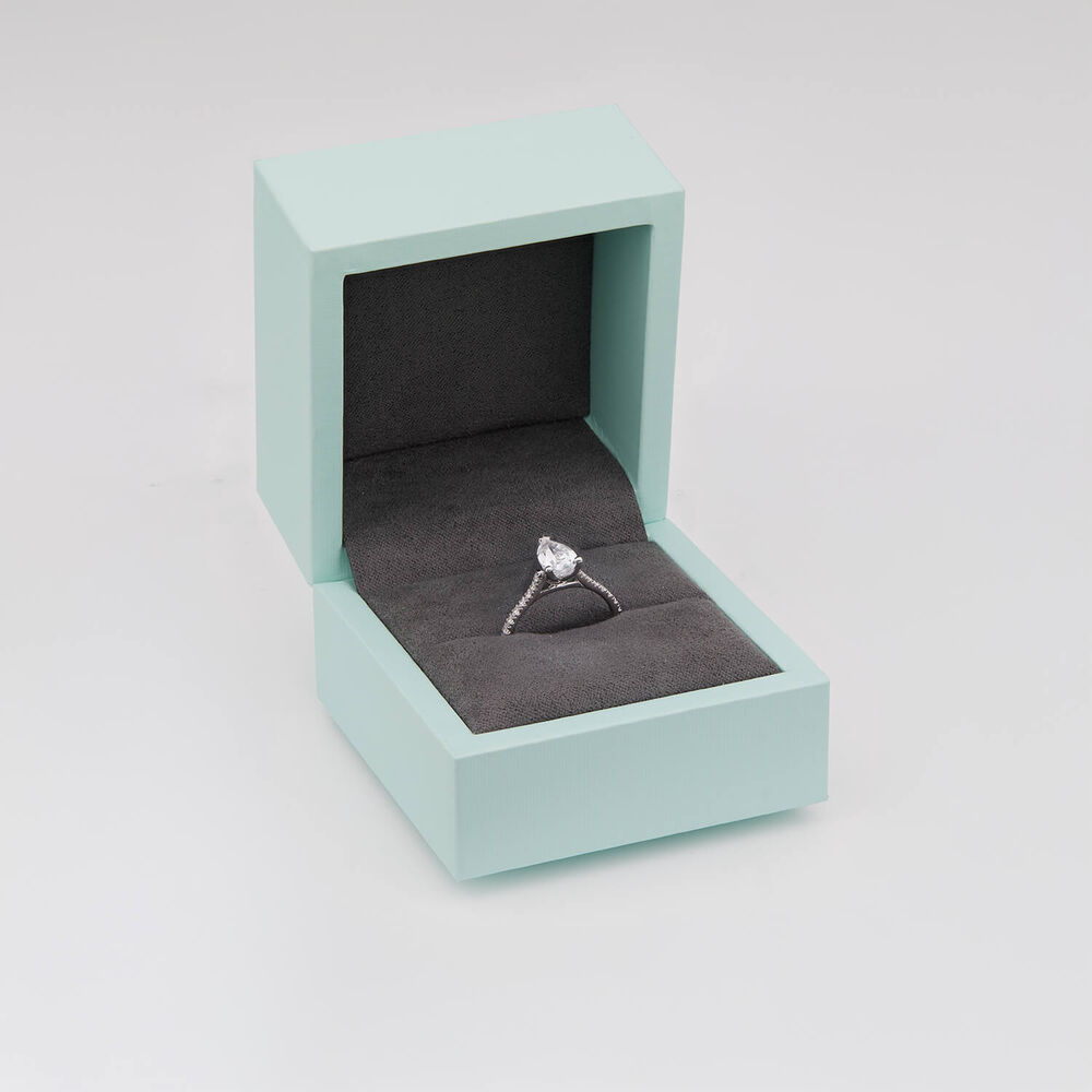 Born Platinum 1.40ct Lab Grown Pear Solitaire & Diamond Sides Ring image number 2