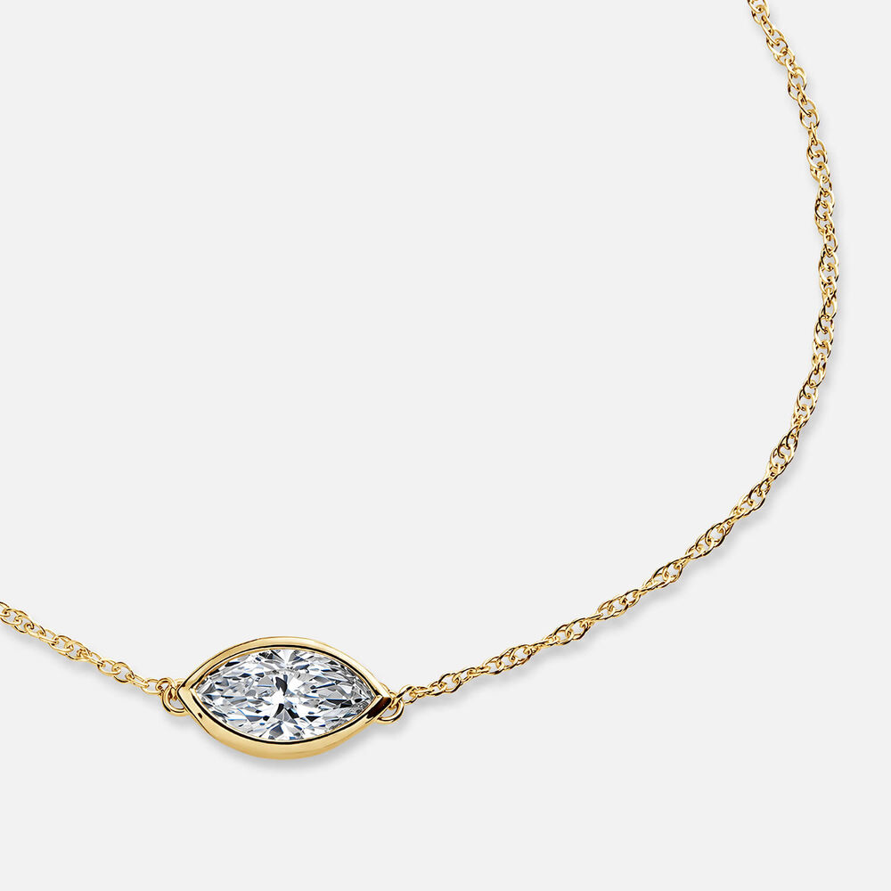 Born Contour 9ct Yellow Gold 0.30ct Marquise Lab Grown Diamond Bracelet
