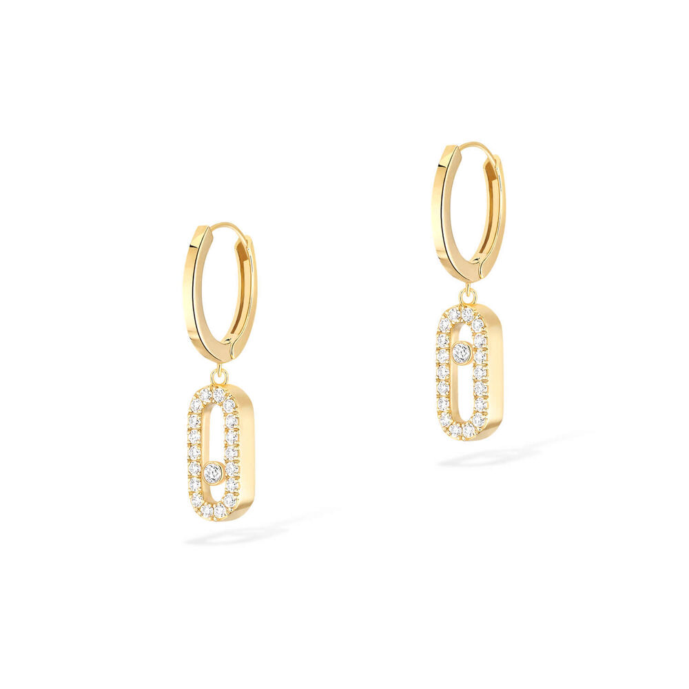 Messika Move Uno 18ct Yellow Gold 0.19ct Diamond Hoop Earrings image number 1