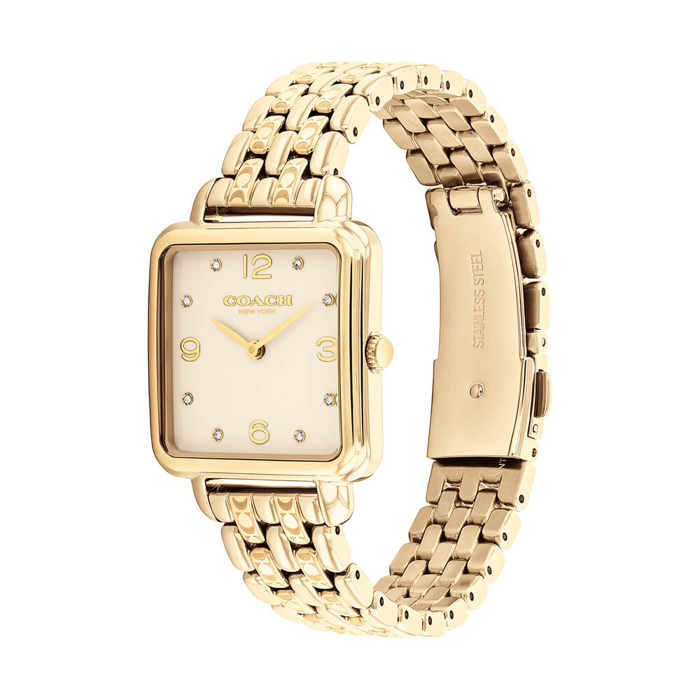 Coach Cass 28mm Champagne Dial Gold Tone Steel Bracelet Watch