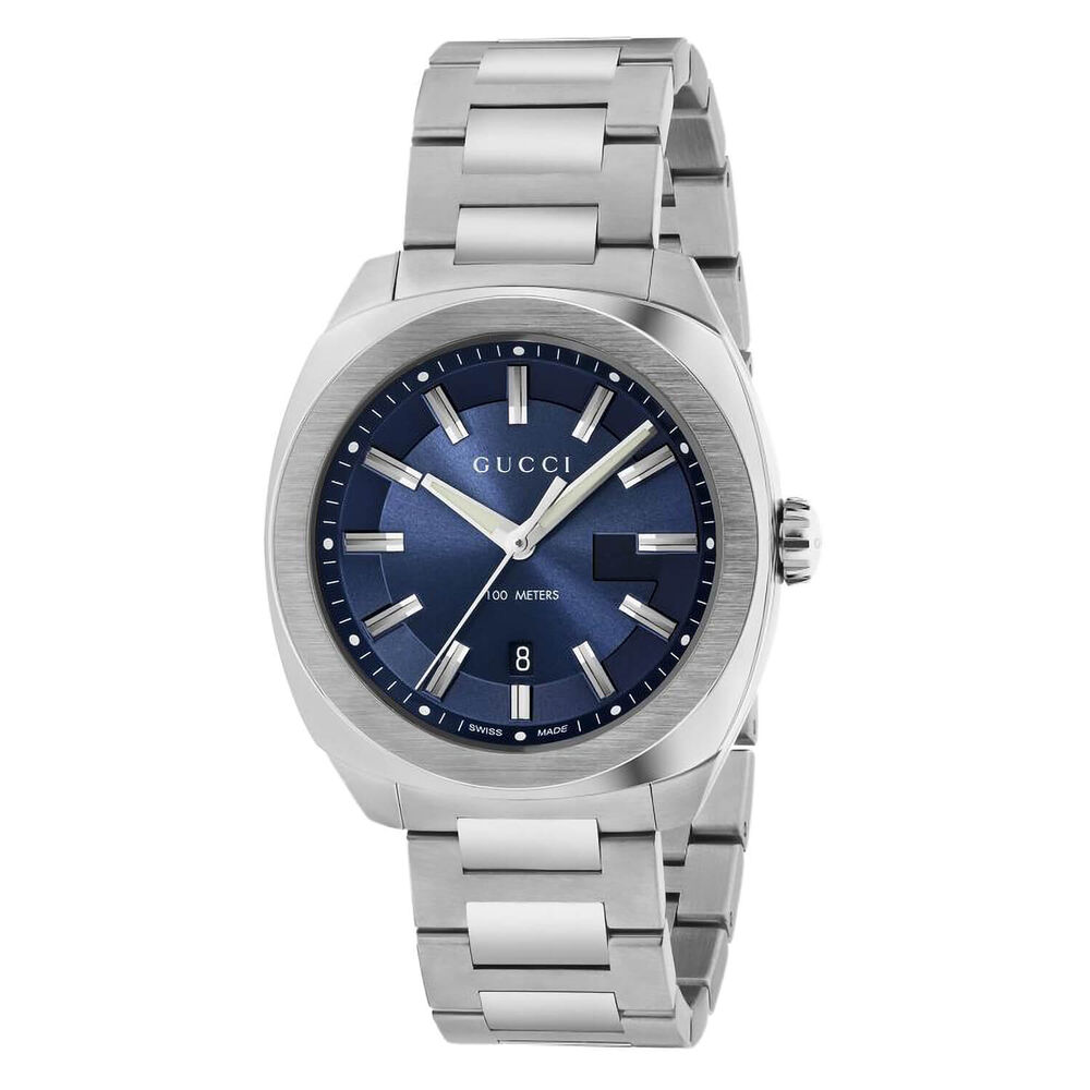 Gucci GG2570 men's blue dial stainless steel watch image number 0