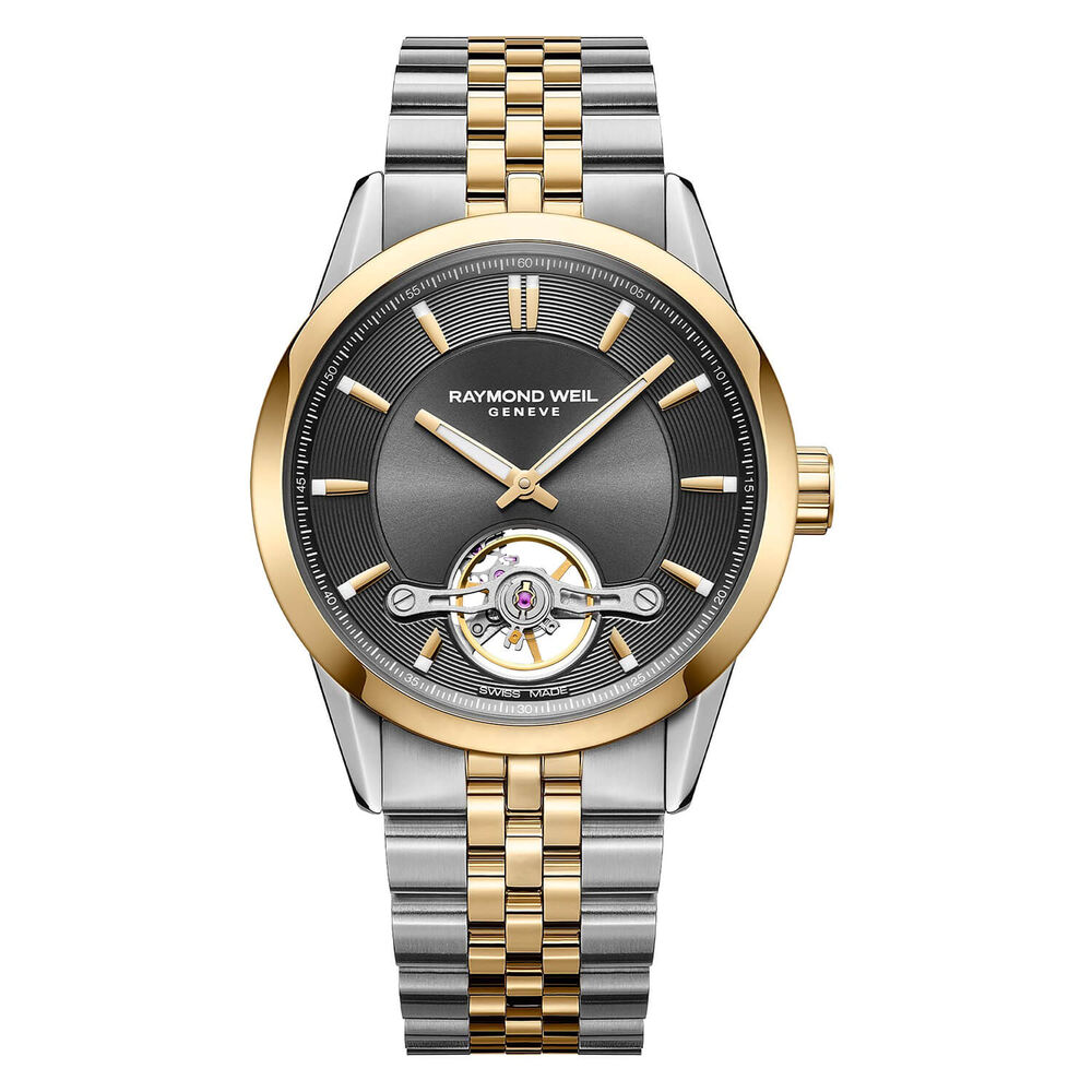 Raymond Weil Freelancer Automatic 42mm Grey Dial Open Heart Two Tone Steel Bracelet Watch image number 0