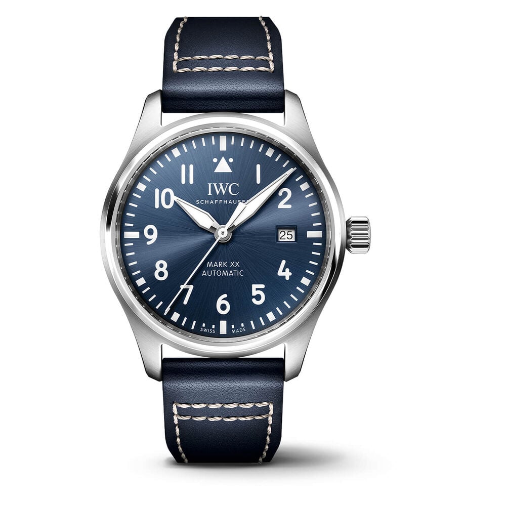 IWC Schaffhausen Pilot's Watch Mark XX Blue Dial Strap Watch