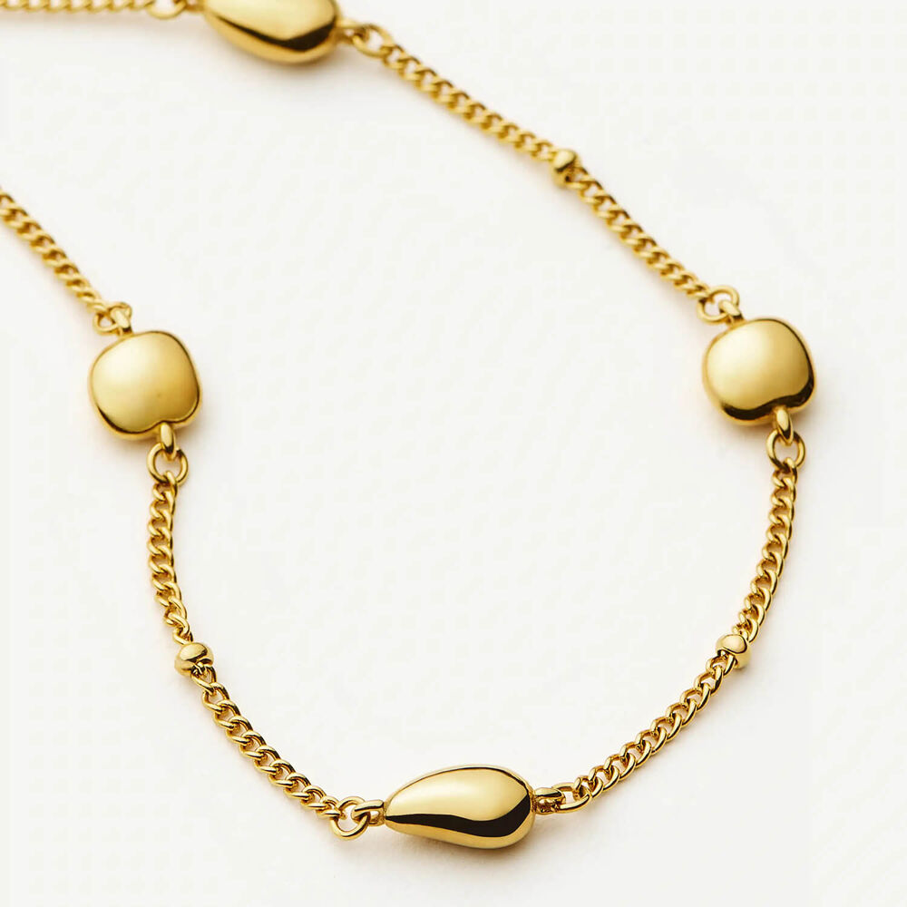 Missoma 18ct Gold Plated Stainless Steel Molten Teardrop Multi Charm Bracelet