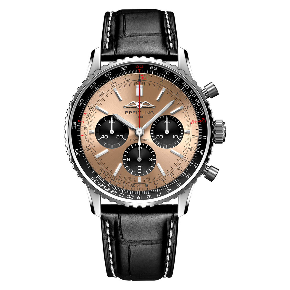 Breitling Navitimer B01 Chronograph 43 Copper Dial Black Details Black Strap Watch image number 0