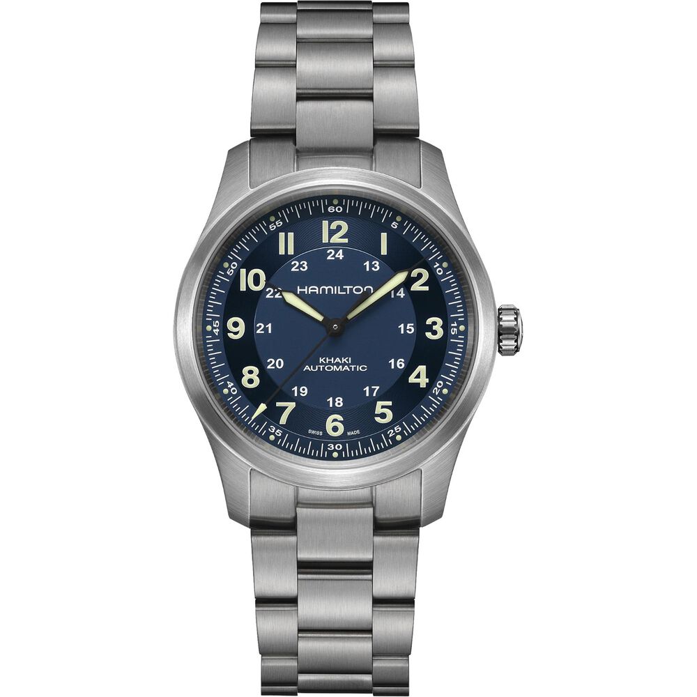 Hamilton Khaki Field Titanium Auto 38mm Blue Dial Titanium Case Watch image number 0